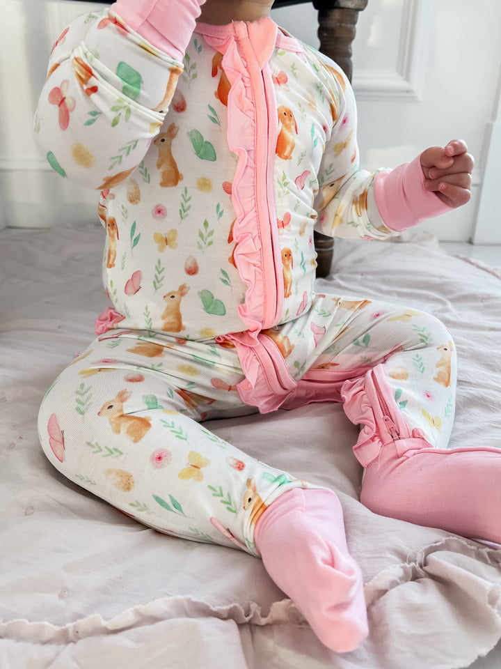 Elle Easter Bunny Ruffle Footie