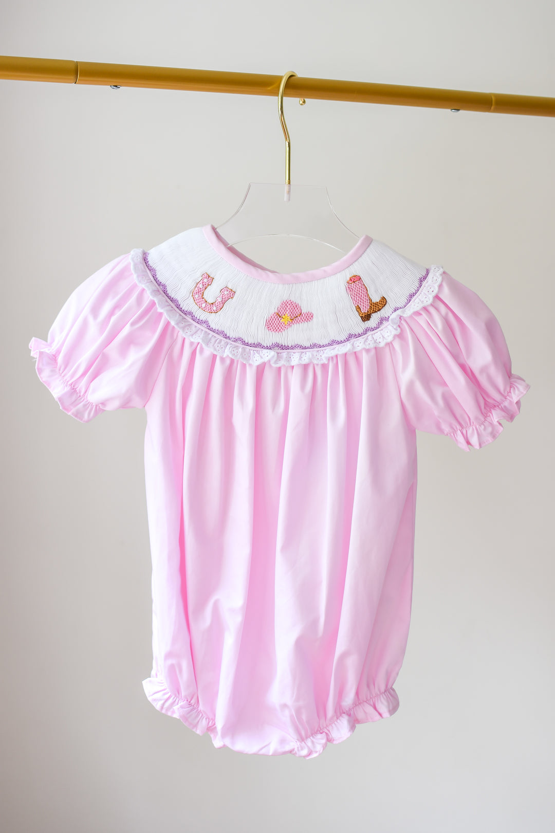 Pink Smocked Cowgirl Bubble