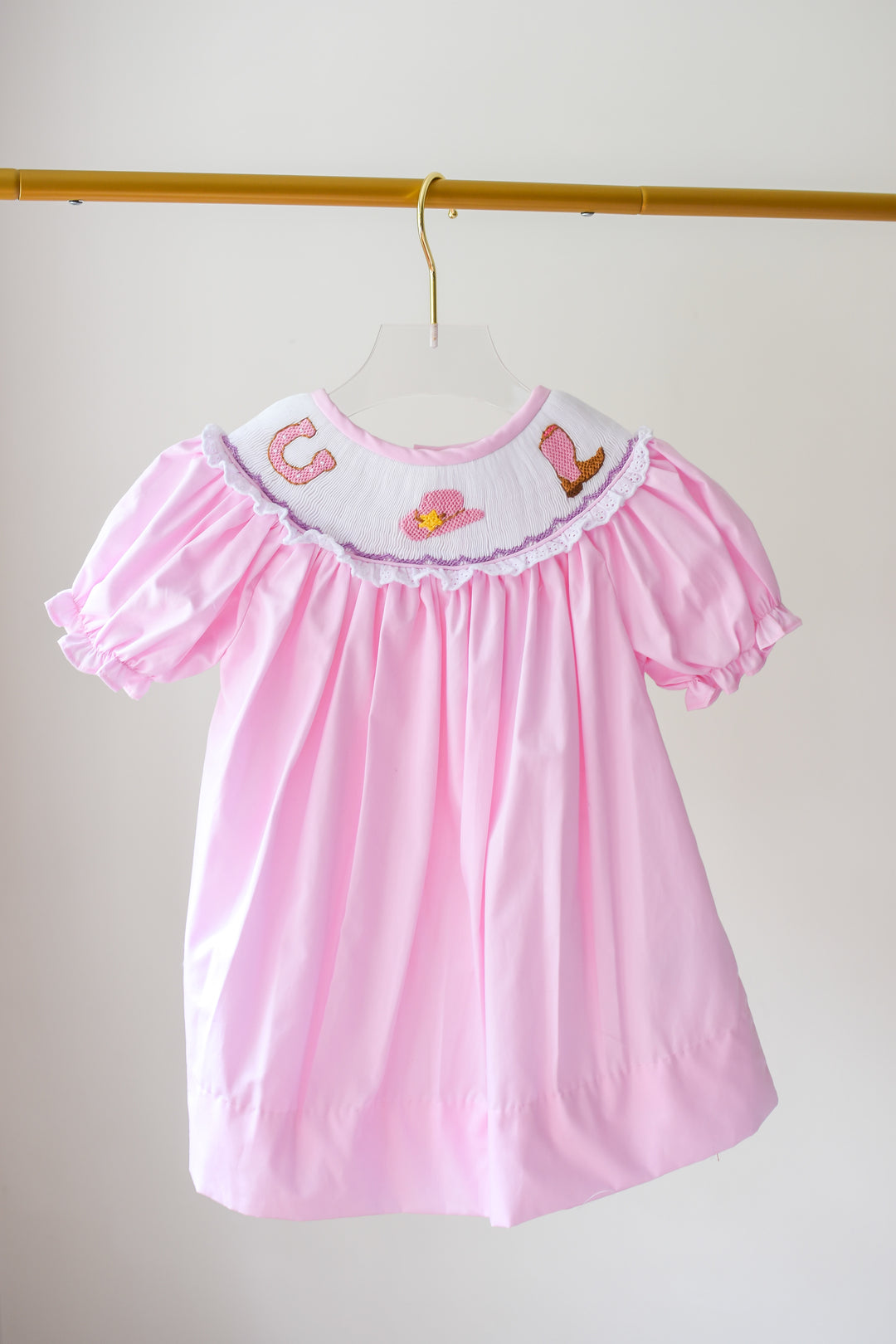 Pink Smocked Cowgirl Dress