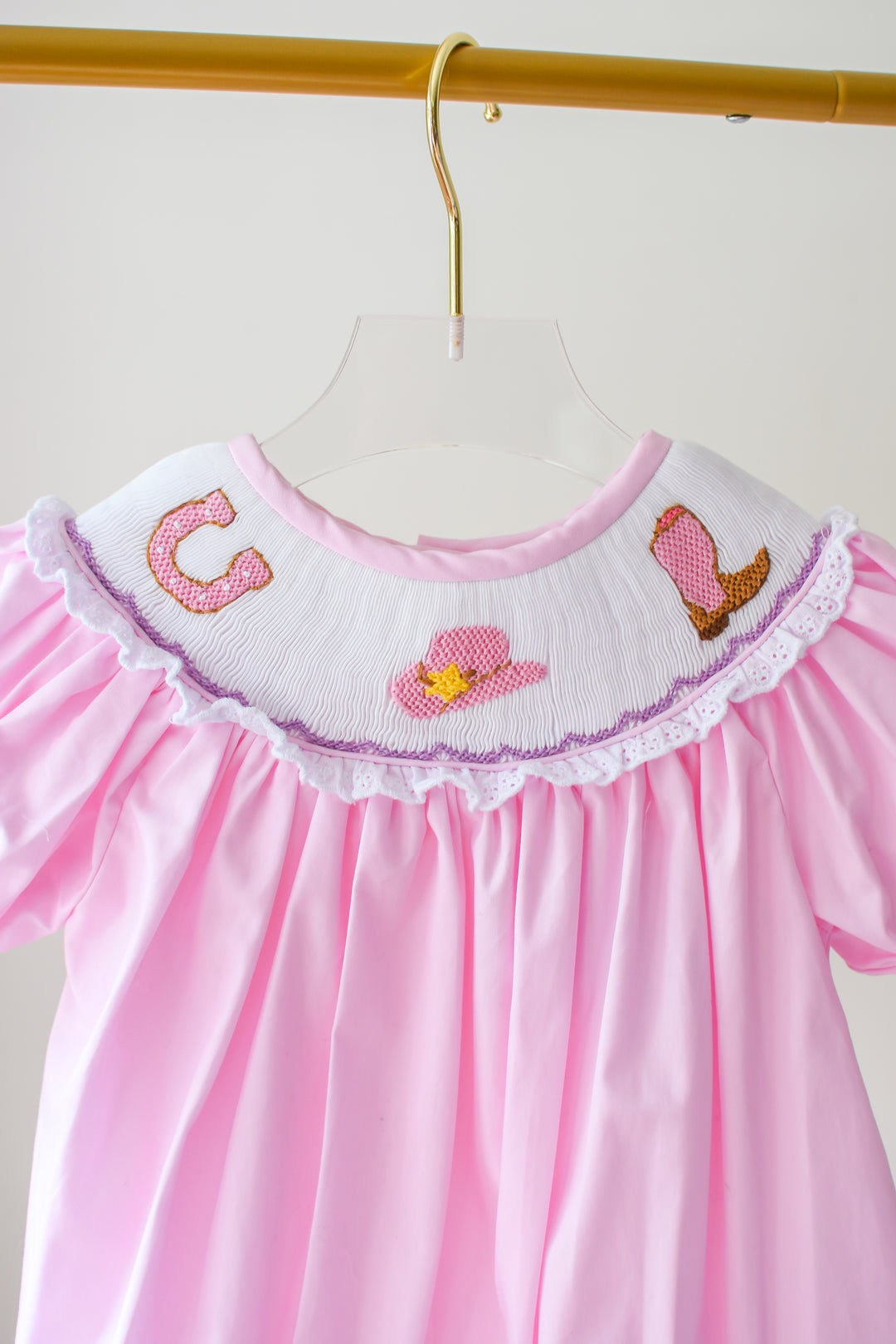 Pink Smocked Cowgirl Dress