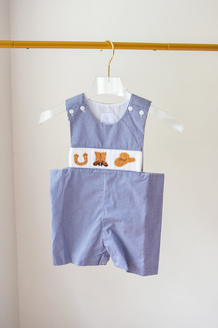 Boys Smocked Cowboy Shortall