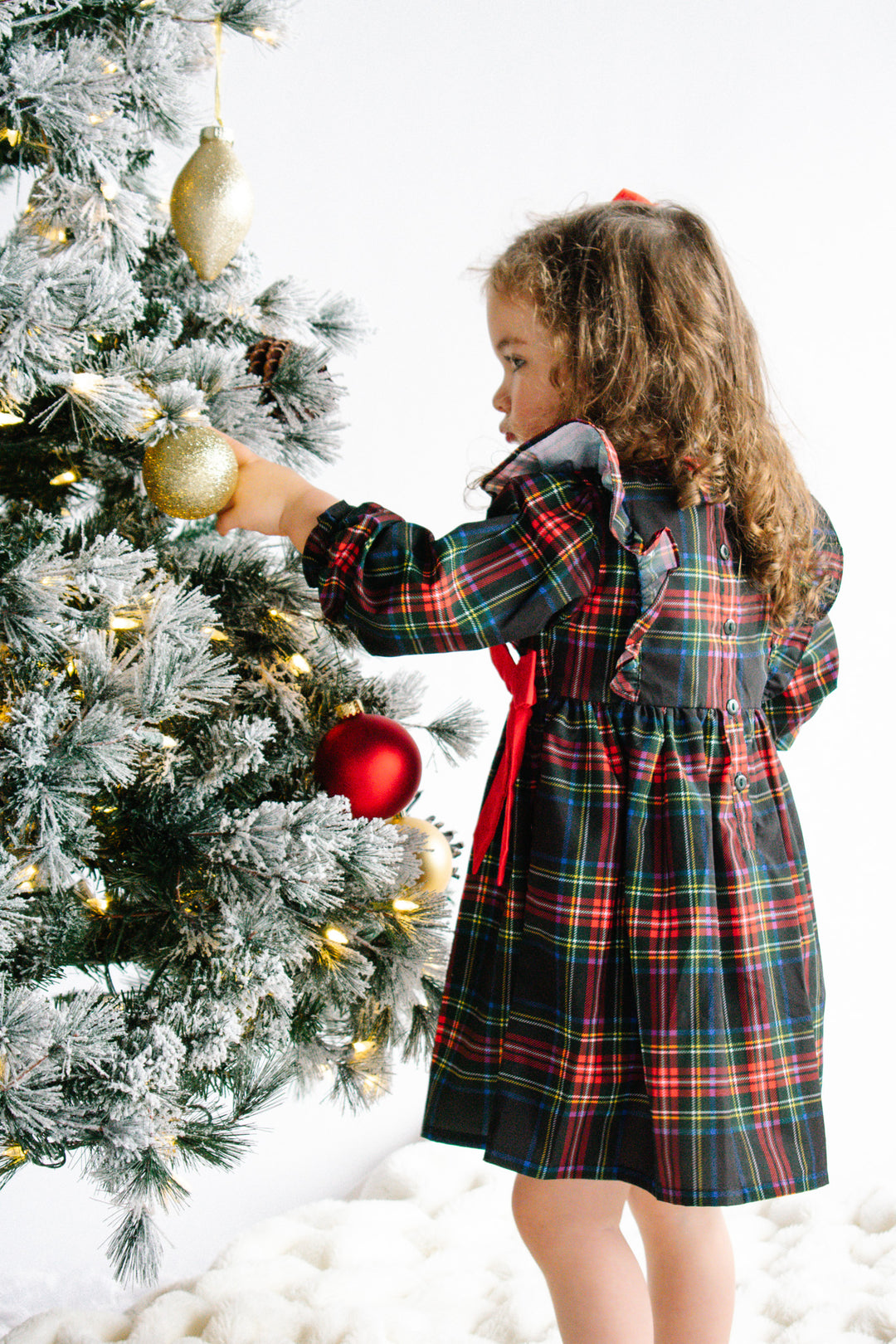 Fiona Christmas Tartan Smocked Dress Lillie & Lilah Fiona Christmas Tartan Smocked Dress Lillie & Lilah