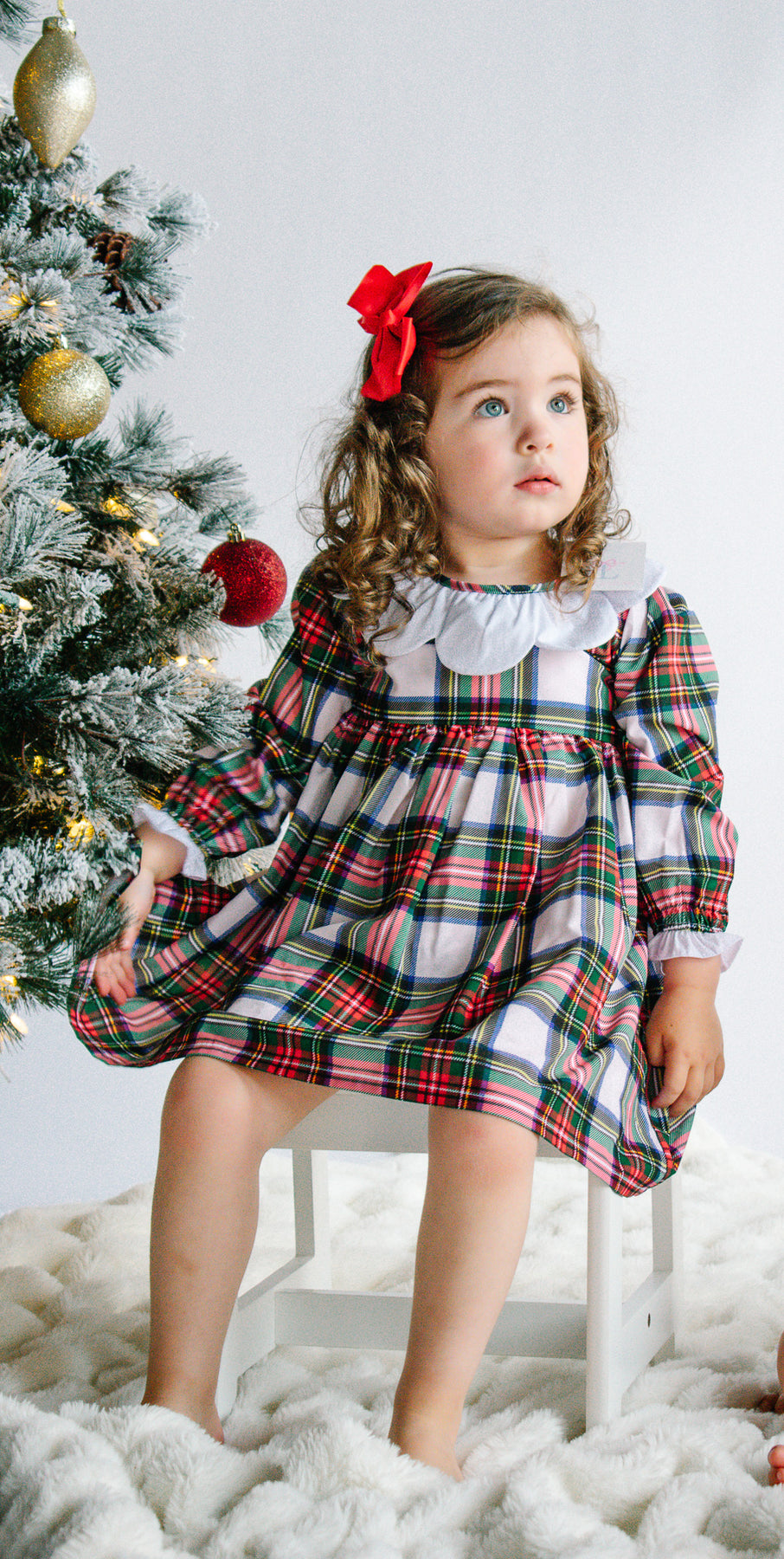 plaid christmas dress Tartan Christmas girls dress, toddler Christmas Outfit, little plaid girl dress for Xmas, Baby Christmas dress