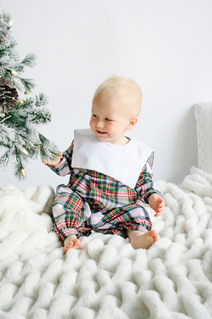 PRE-ORDER Christmas Plaid Boy Smocked Romper