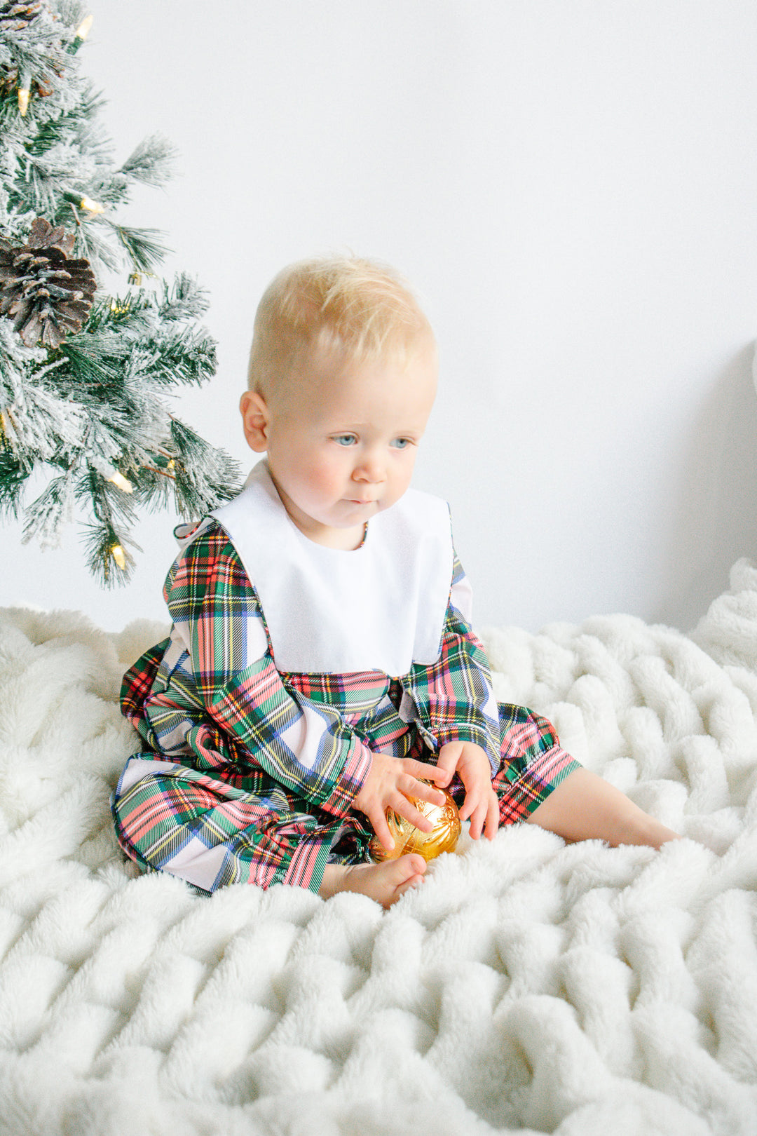 PRE-ORDER Christmas Plaid Boy Smocked Romper