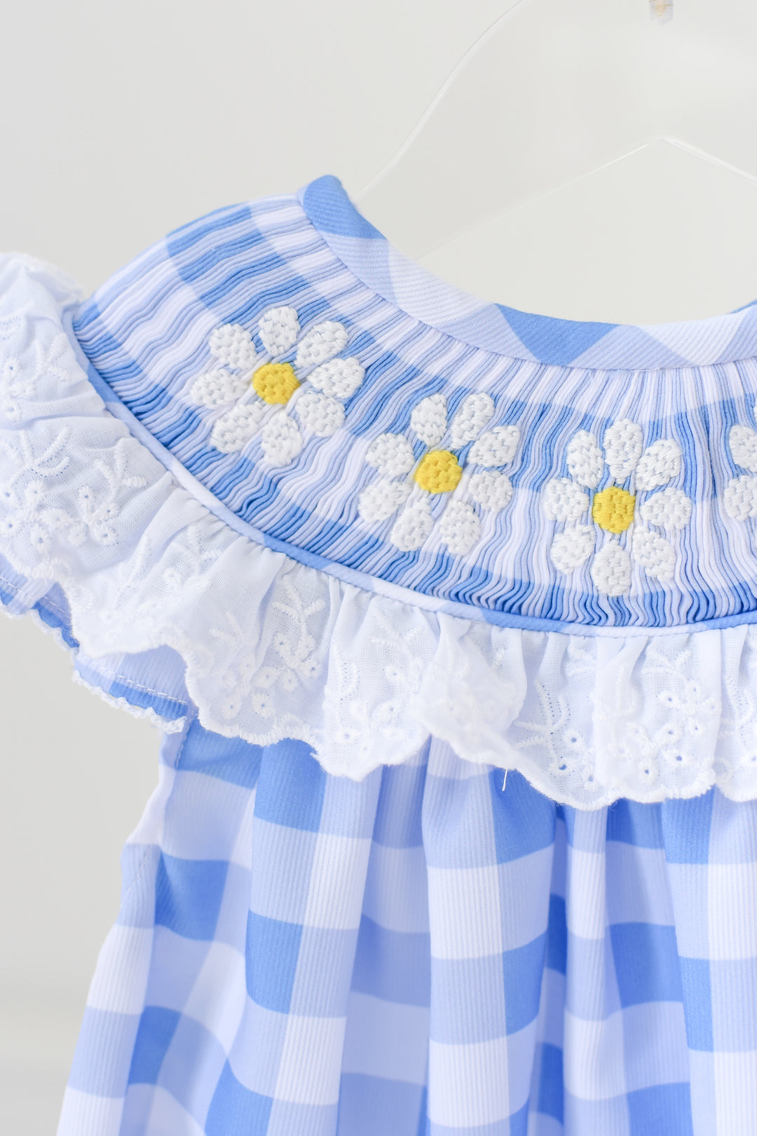 Darla Daisy Blue Gingham Smocked Dress