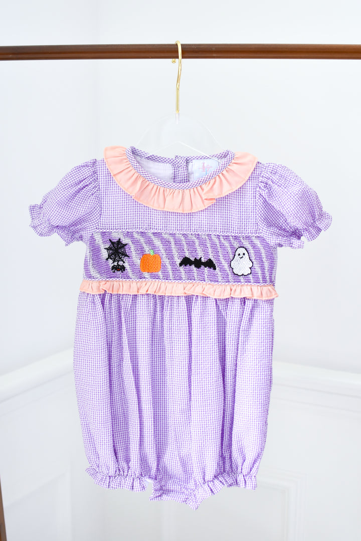 Purple Smocked Halloween Bubble