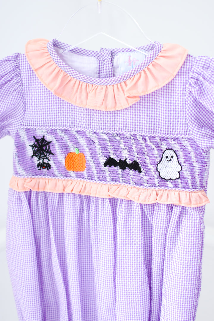 Purple Smocked Halloween Bubble