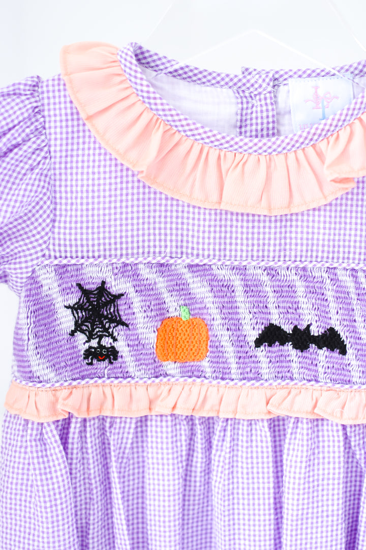 Purple Smocked Halloween Bubble