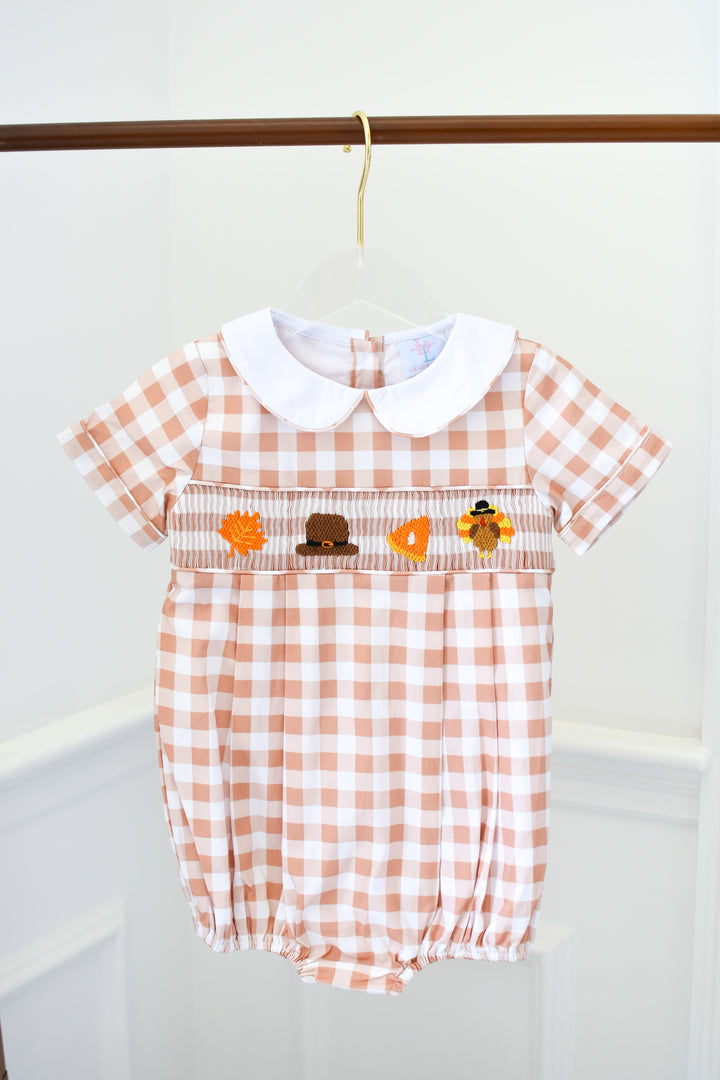 Boys Thanksgiving Smocked Bubble