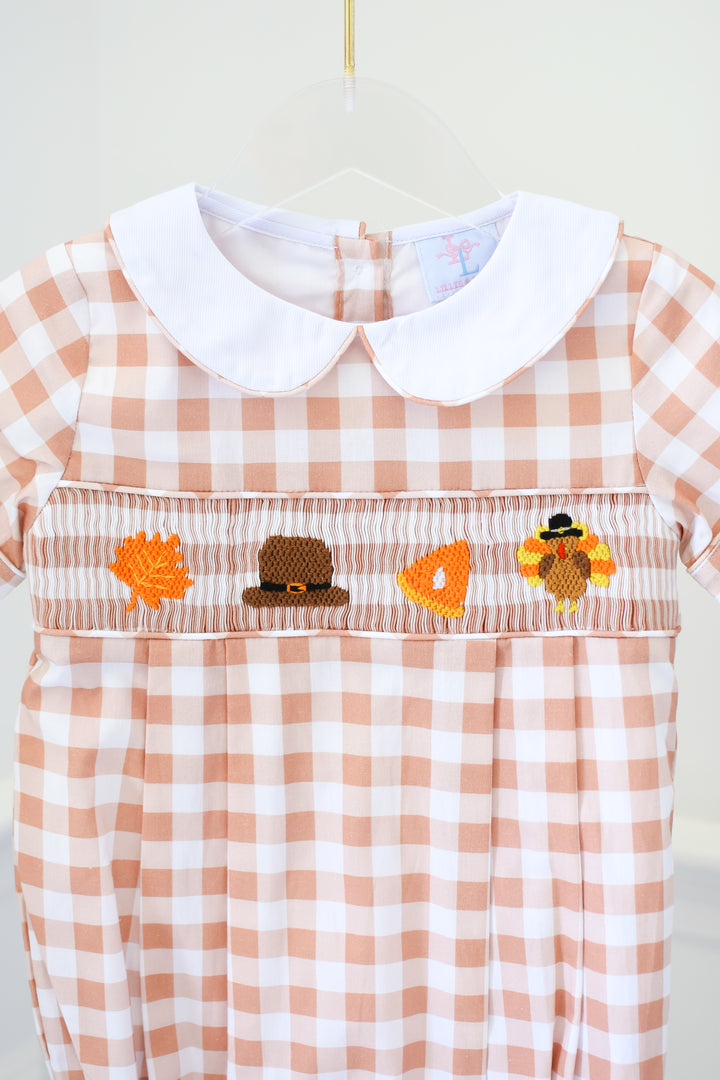 Boys Thanksgiving Smocked Bubble