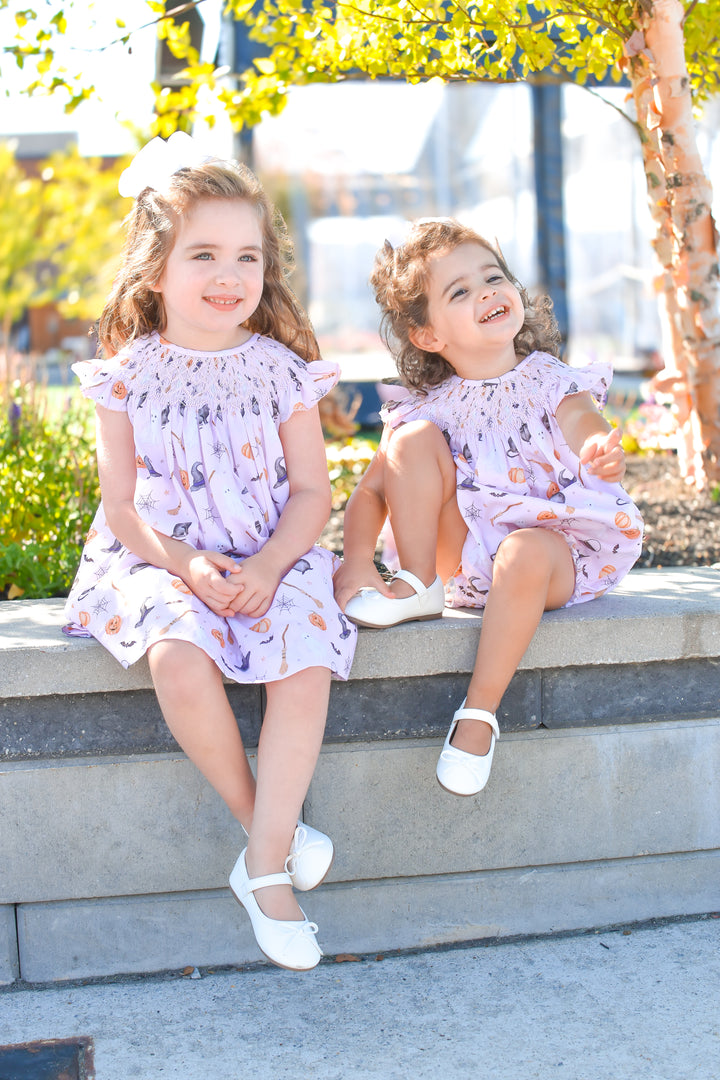 PRE-ORDER Pink Witch Halloween Smocked Dress