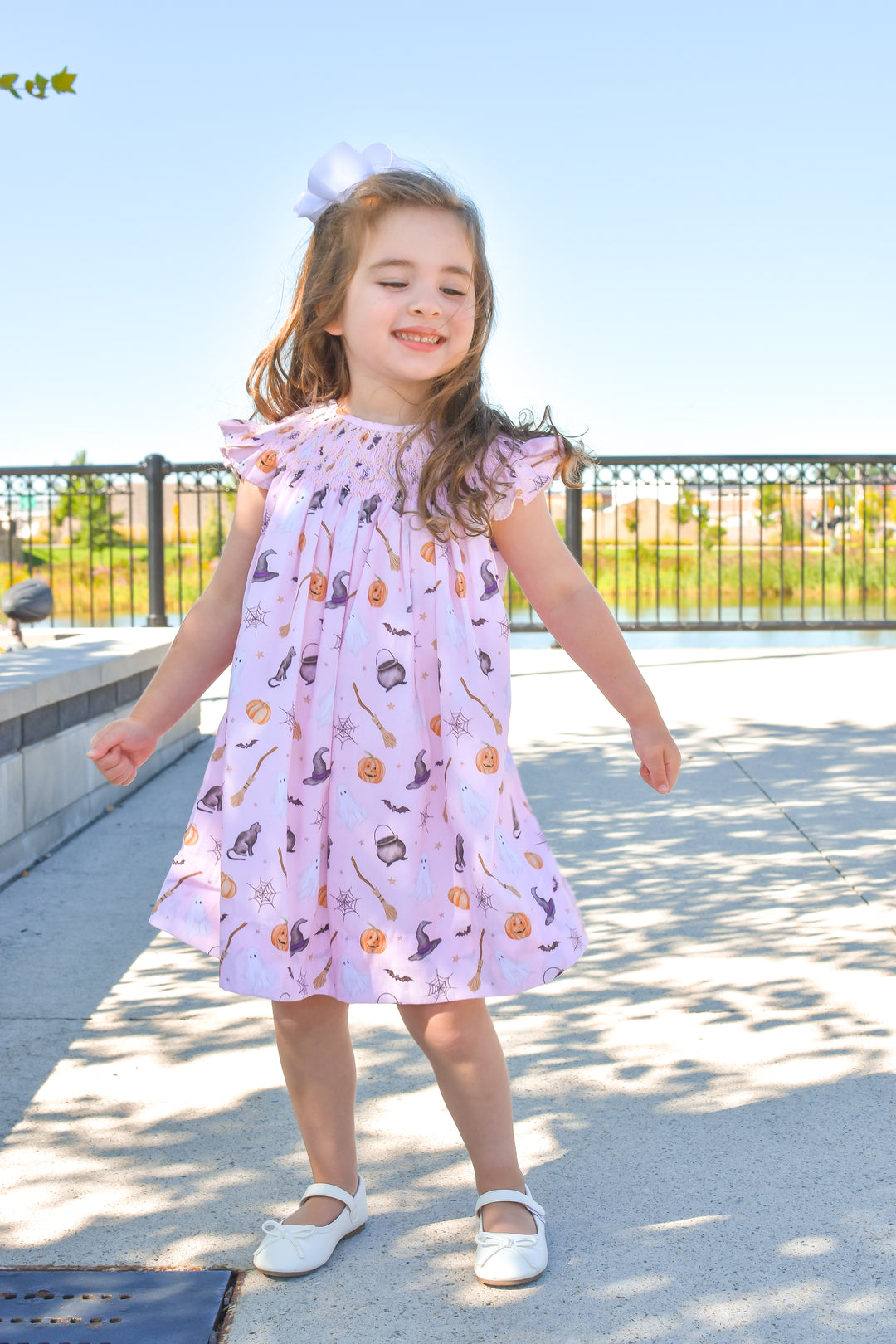 PRE-ORDER Pink Witch Halloween Smocked Dress