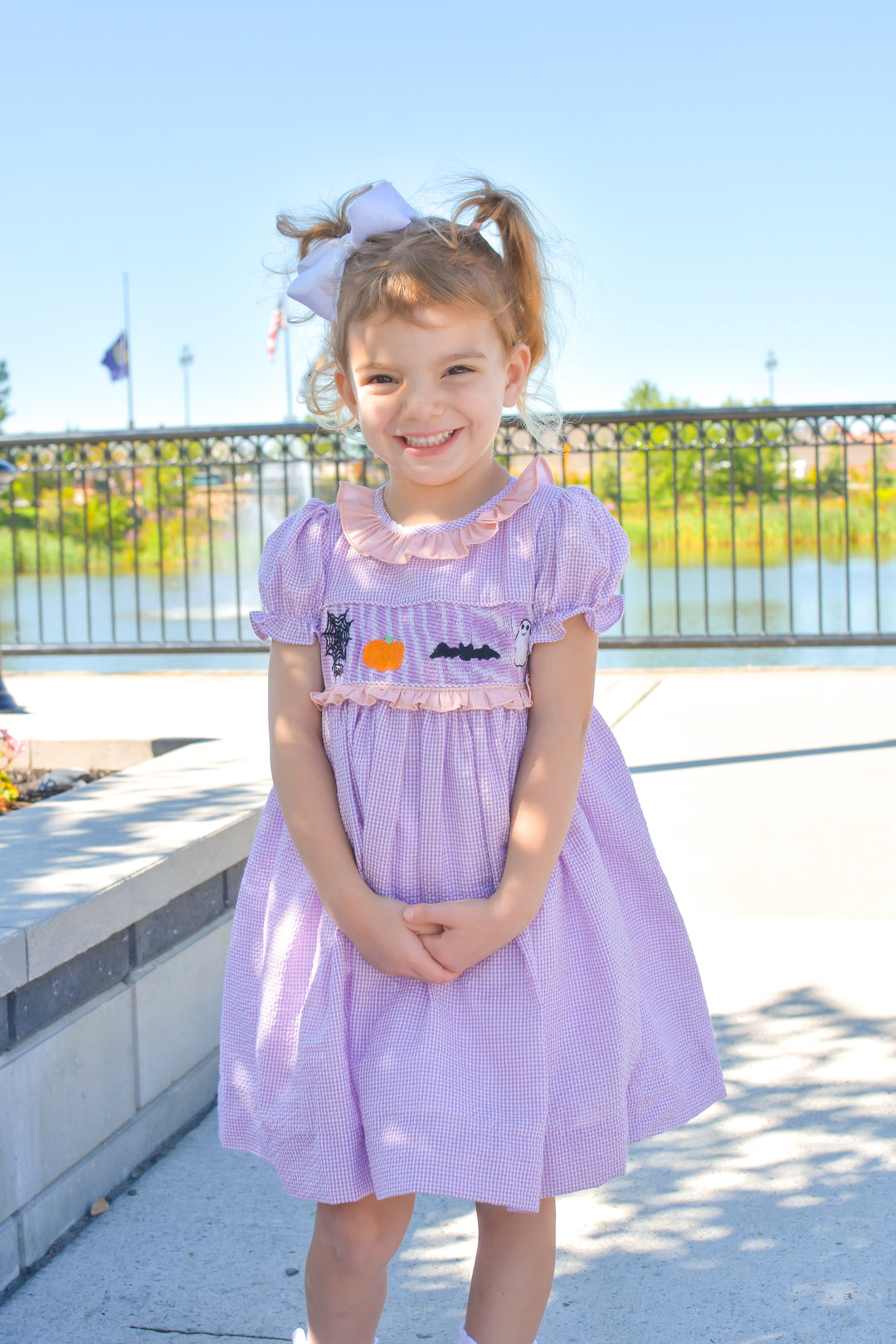 Purple Smocked Halloween Dress