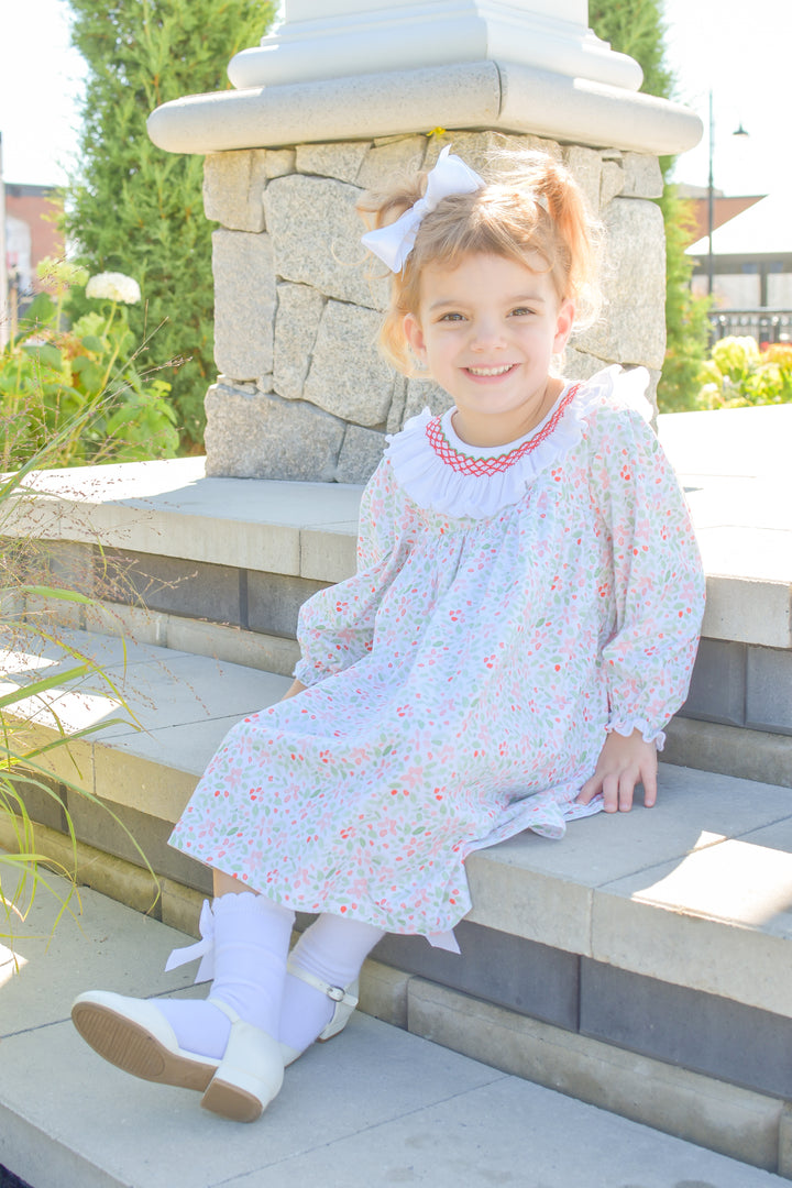 PRE-ORDER Girls Holly Smocked Dress with Ruffle Collar
