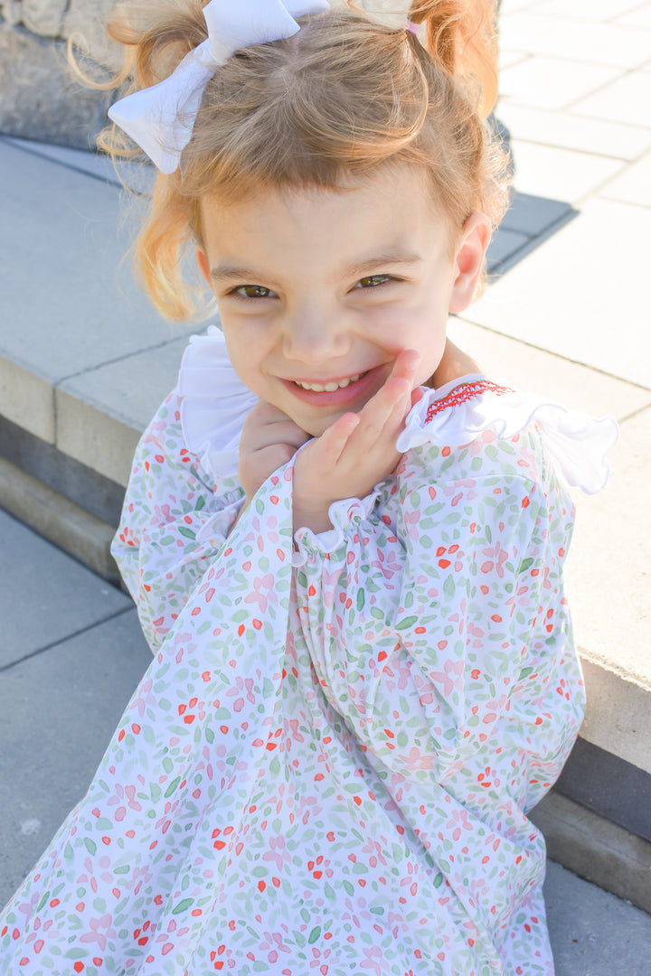 PRE-ORDER Girls Holly Smocked Dress with Ruffle Collar