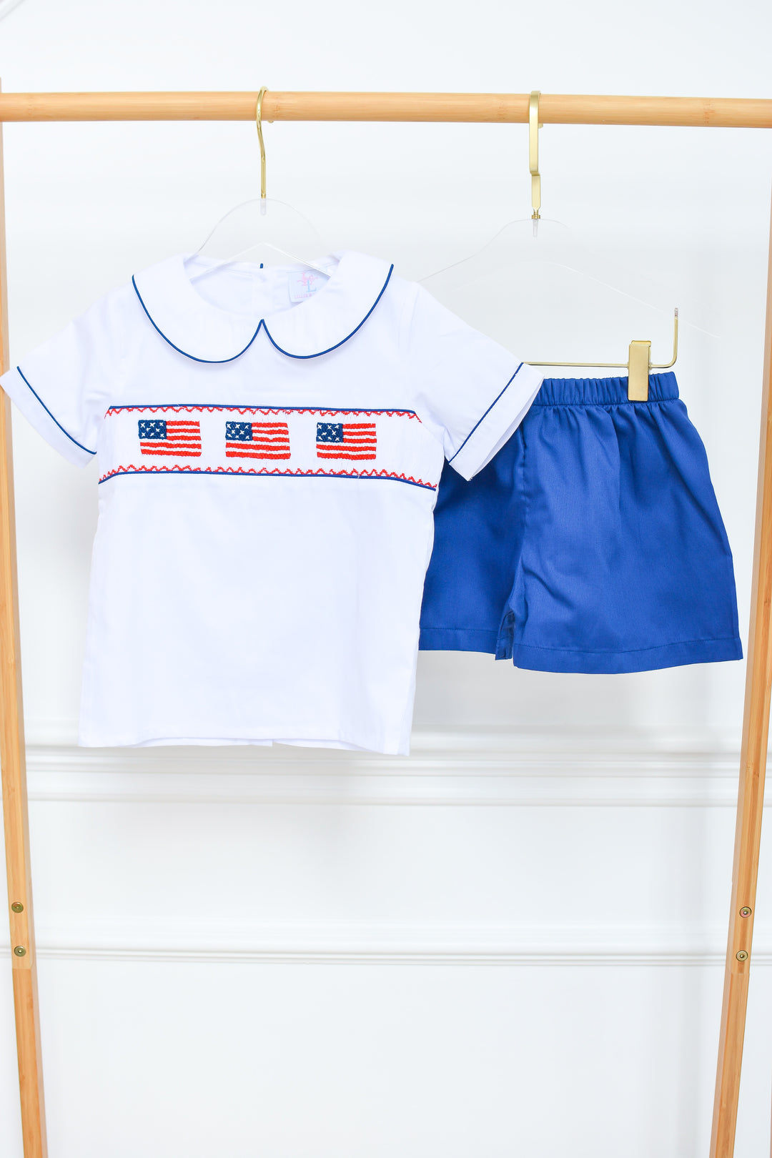 PRE-ORDER Patriotic Boys Smocked American Flag Short Set