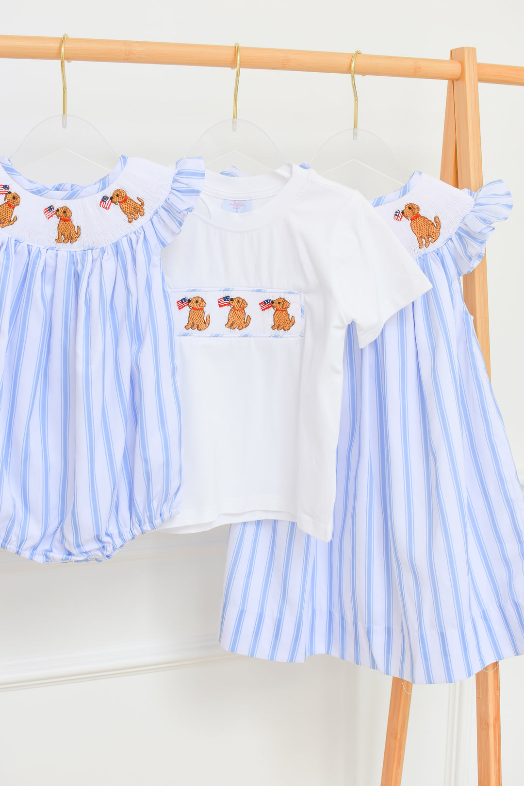 PRE-ORDER Patriotic Puppy Smocked Boys Short Set