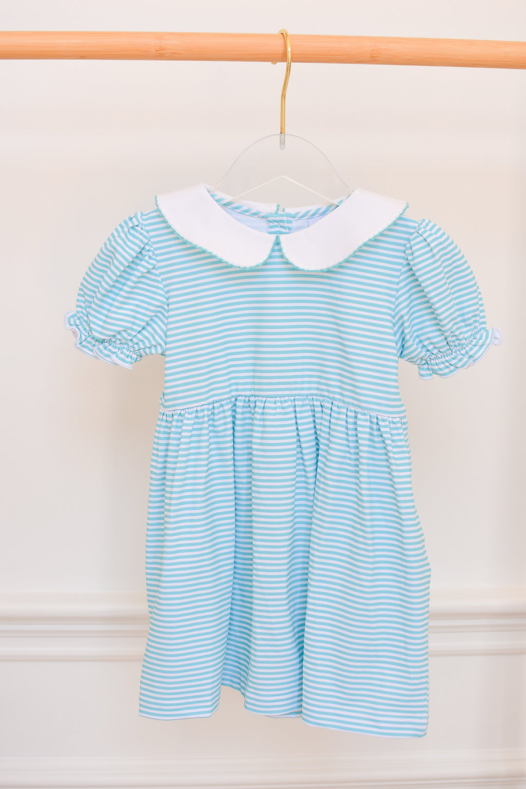 Turquoise Striped Peter Pan Collar Dress Lillie & Lilah Turquoise Striped Peter Pan Collar Dress Lillie & Lilah