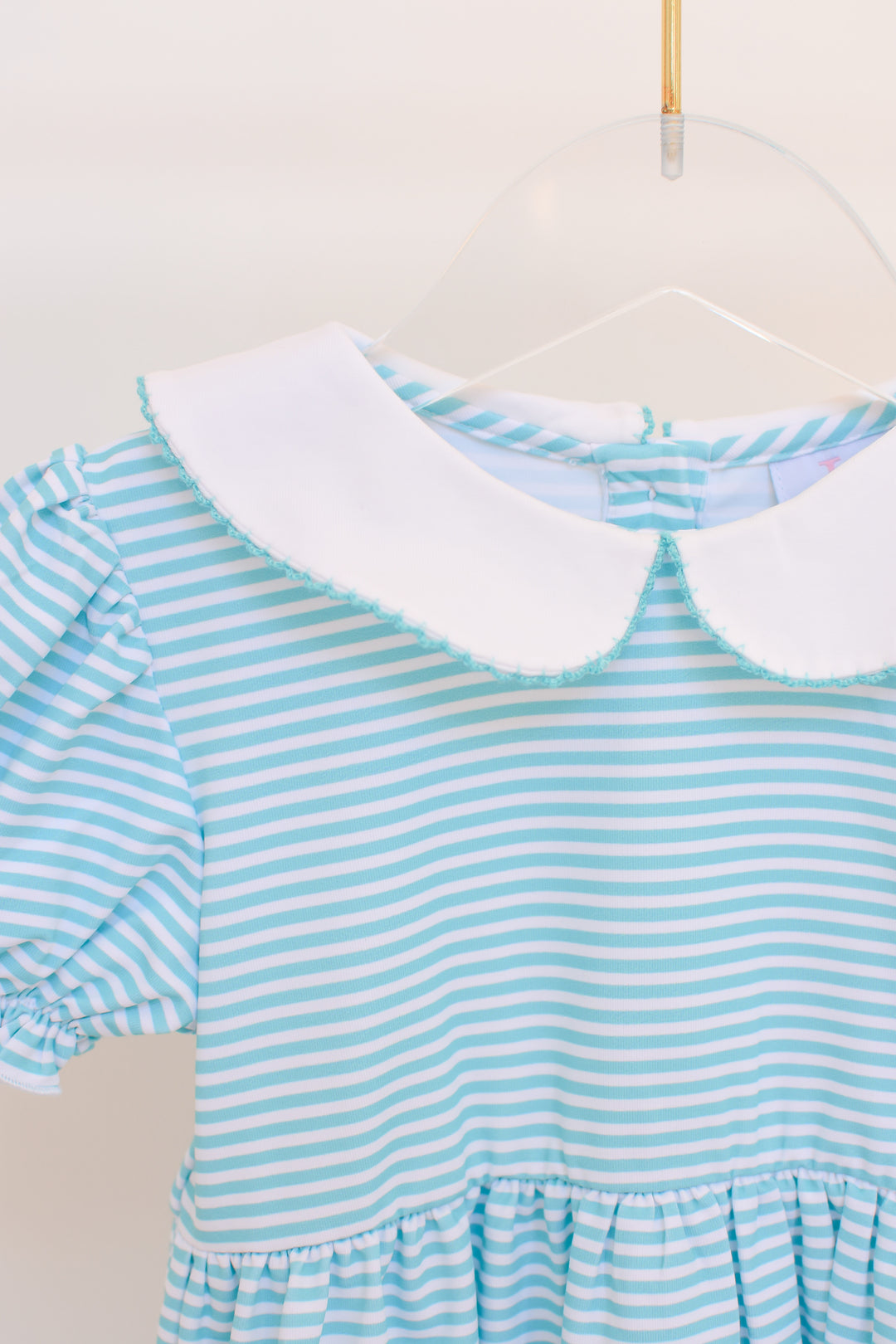 Turquoise Striped Peter Pan Collar Dress Lillie & Lilah Turquoise Striped Peter Pan Collar Dress Lillie & Lilah