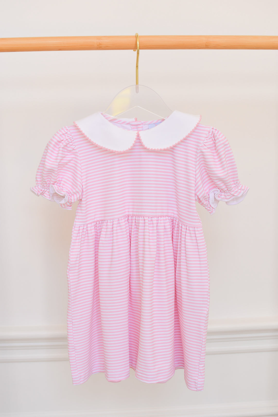 Pink Striped Peter Pan Collar Dress – Lillie & Lilah Pink Striped Peter Pan Collar Dress – Lillie & Lilah