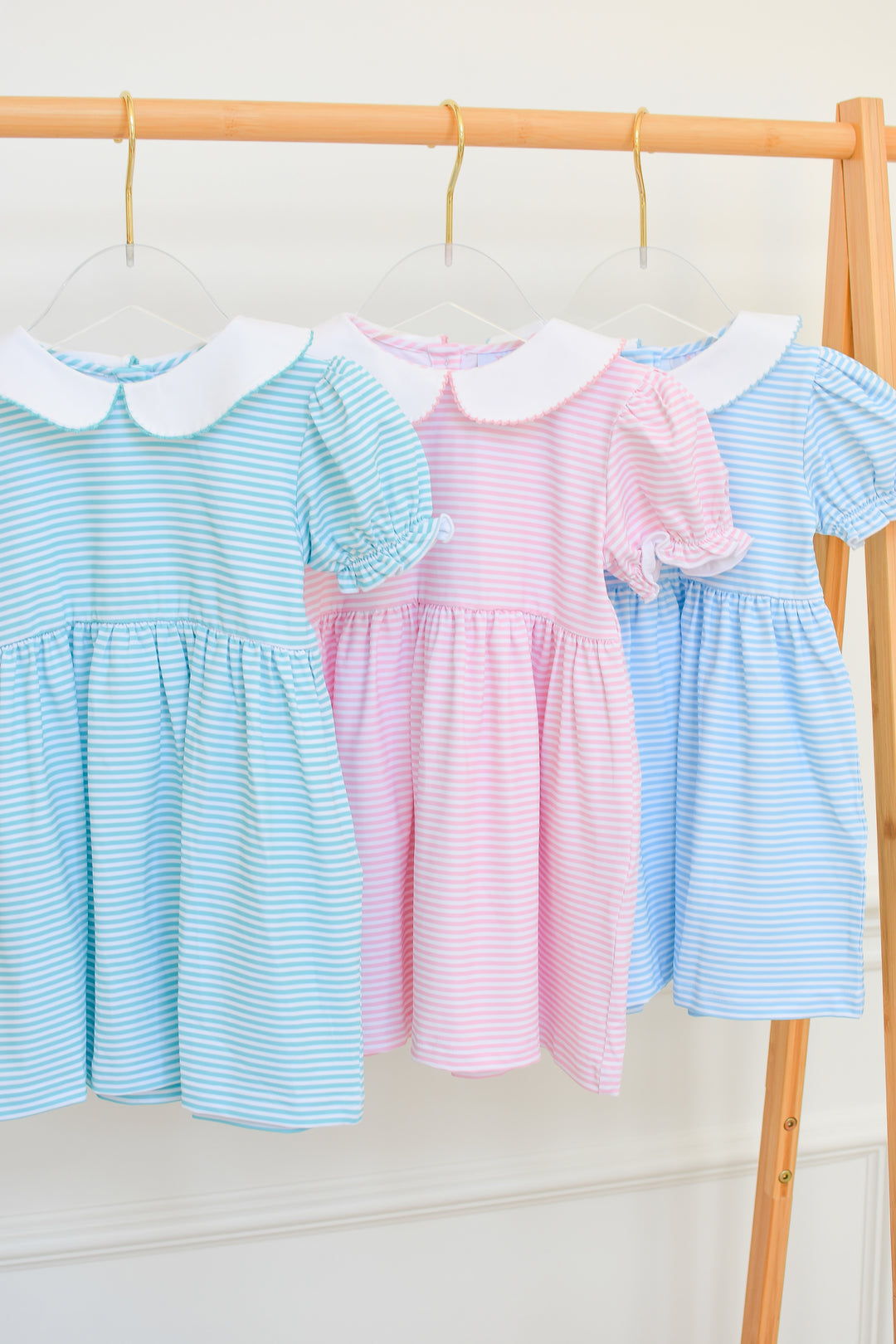 Turquoise Striped Peter Pan Collar Dress – Lillie & Lilah