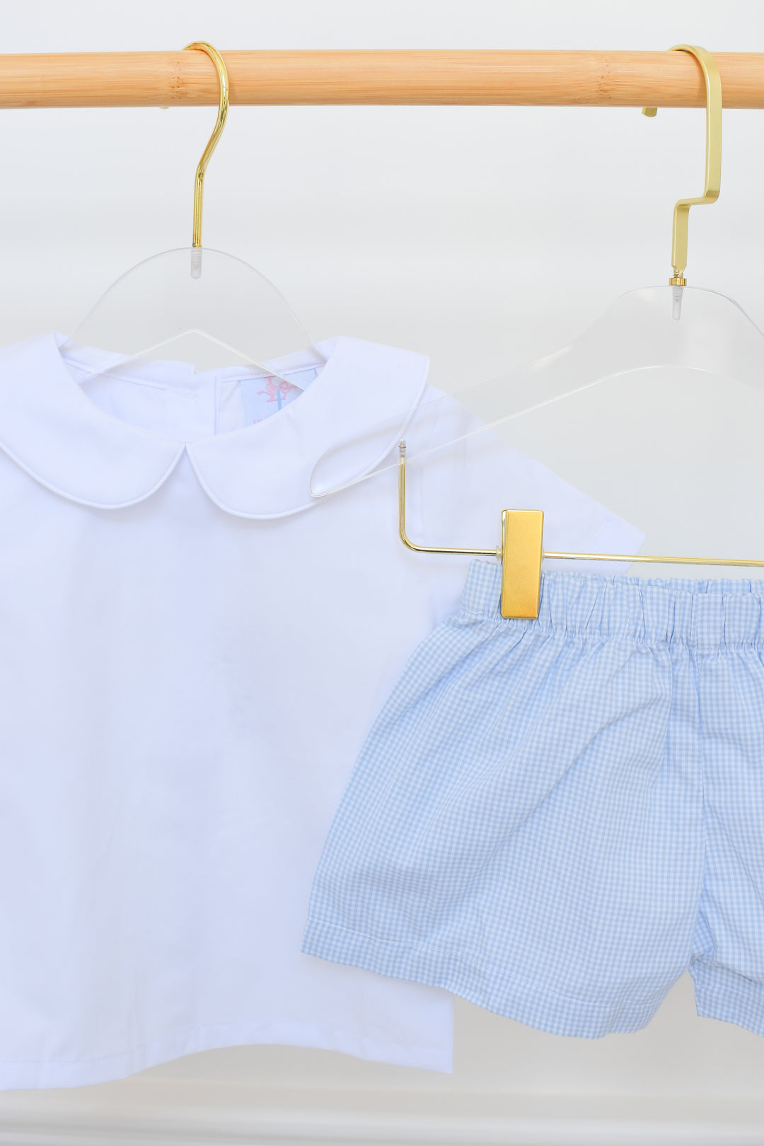 Blue Gingham Boy Short Set