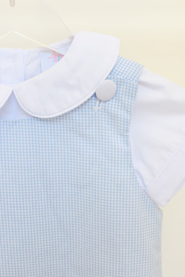 Blue Gingham Boy Shortall