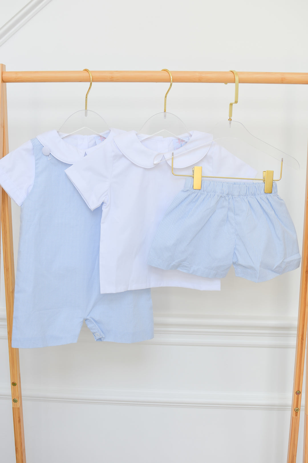 Blue Gingham Boy Shortall