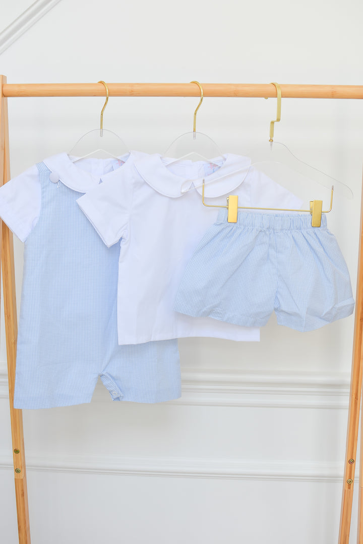 Blue Gingham Boy Shortall