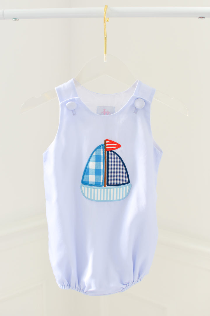 Boys Sailboat Applique Bubble
