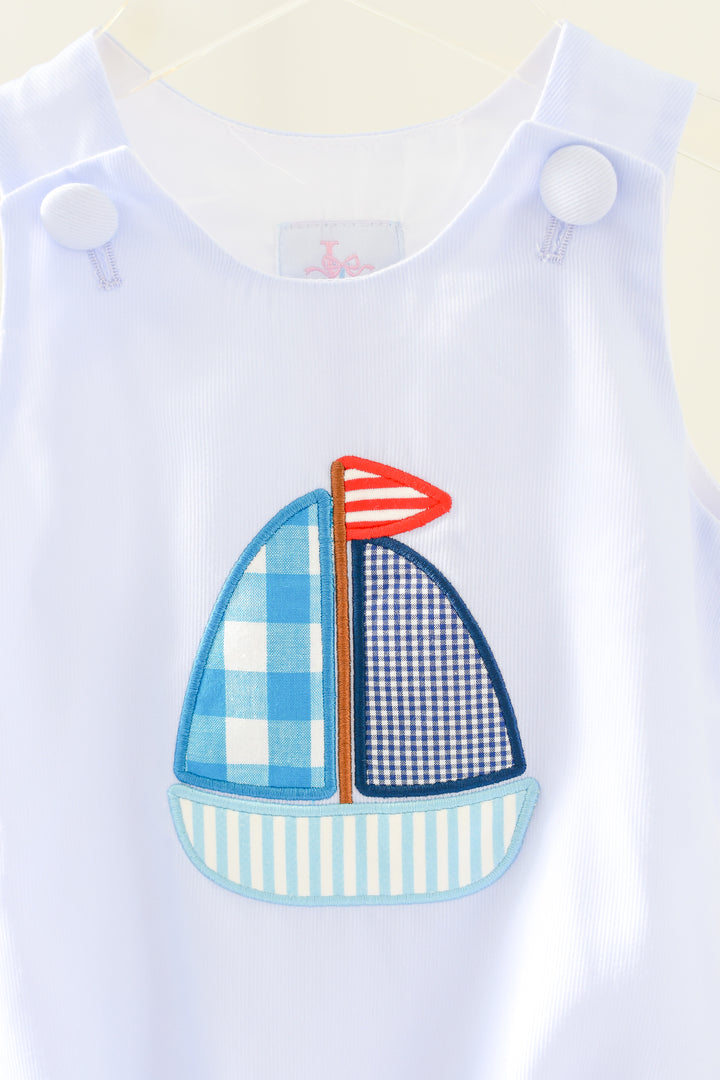 Boys Sailboat Applique Bubble