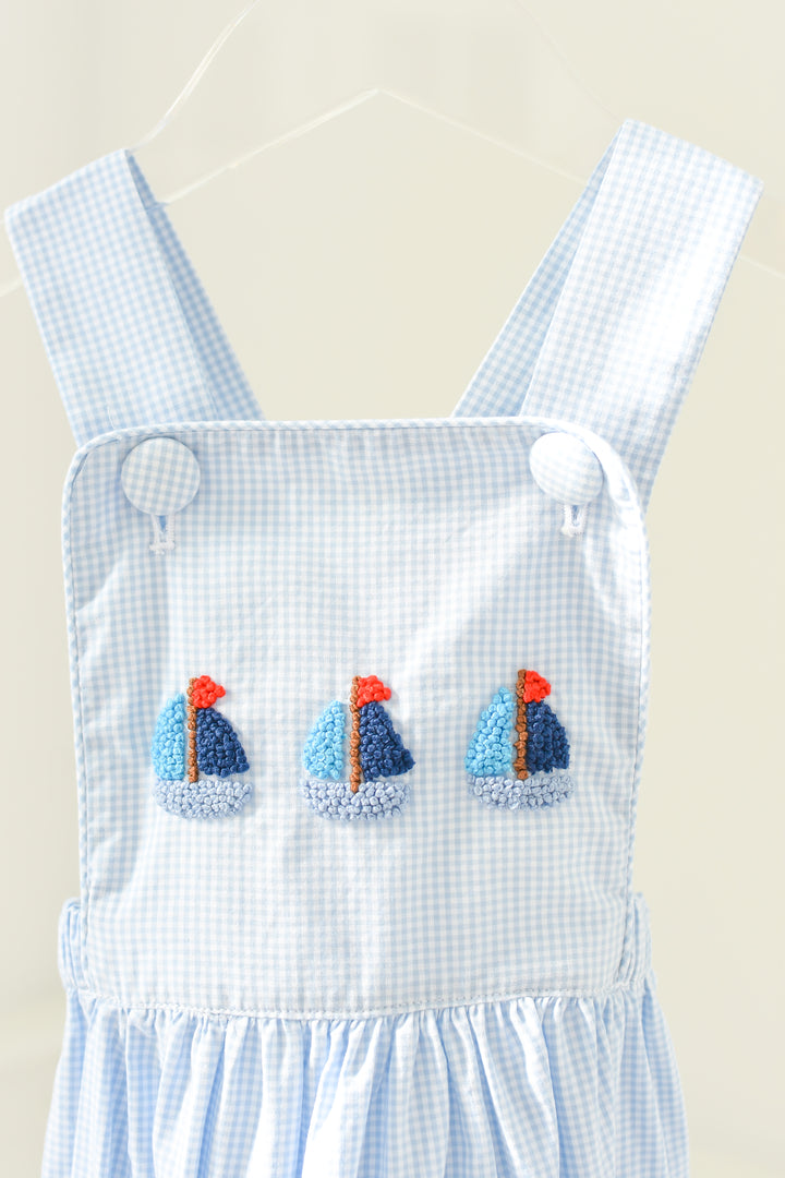 Boys Sailboat French Knot Bubble