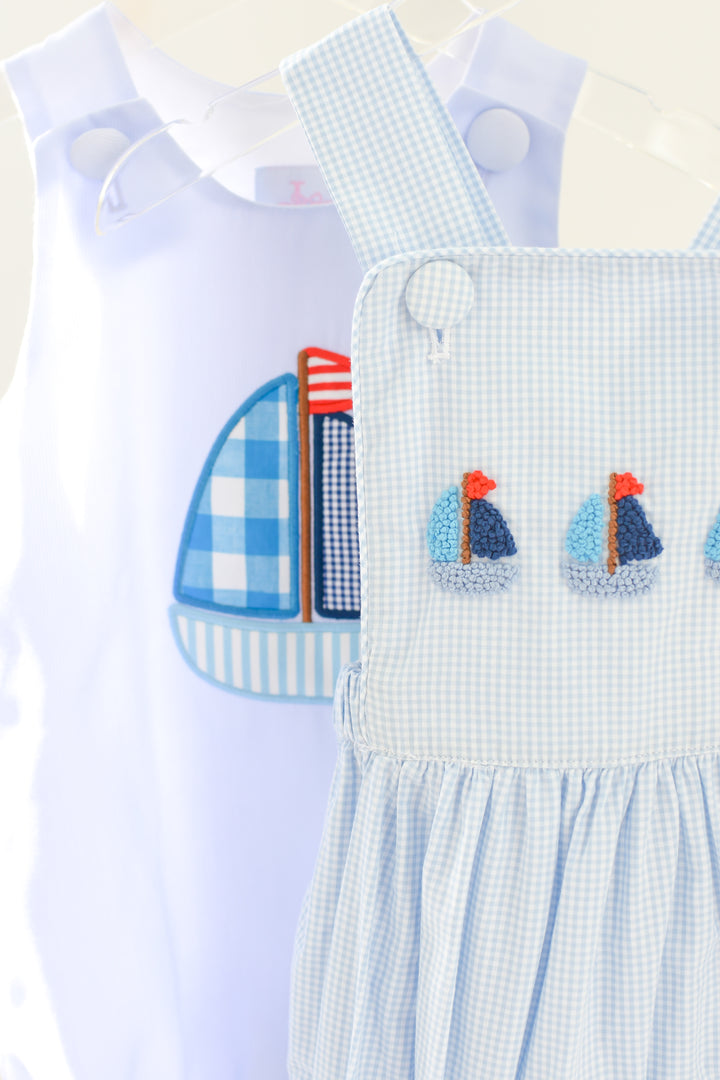 Boys Sailboat French Knot Bubble