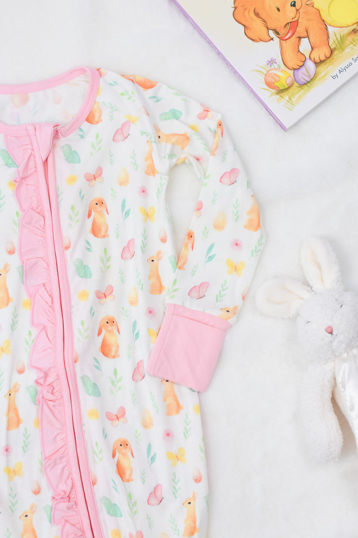 Elle Easter Bunny Ruffle Footie