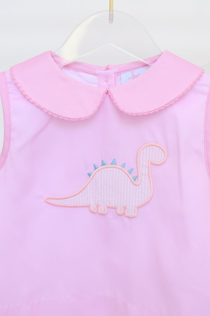 Dinosaur Applique Girl Diaper Set