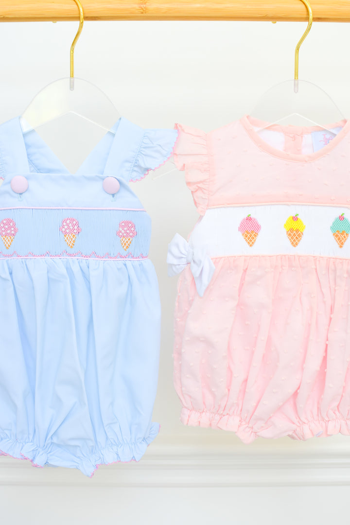 Peach Ice Cream Smocked Bubble
