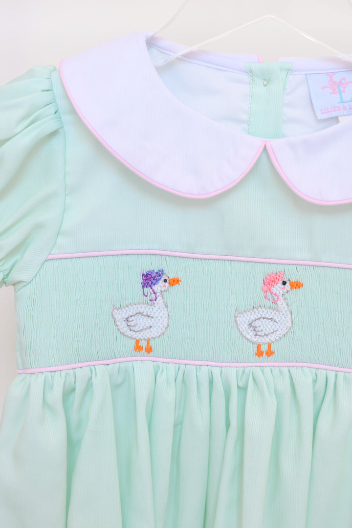 Lady Geese Green Smocked Dress