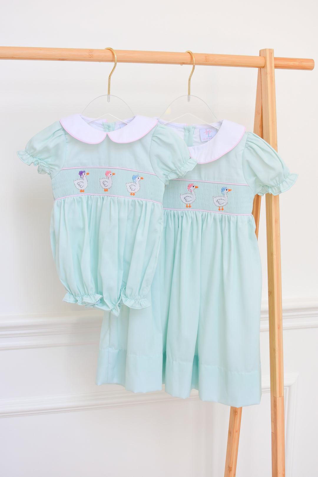 Lady Geese Green Smocked Dress Lady Geese Green Smocked Dress