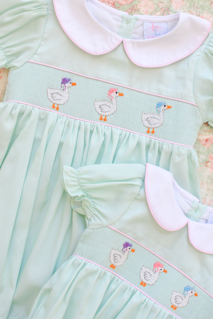 Lady Geese Green Smocked Dress