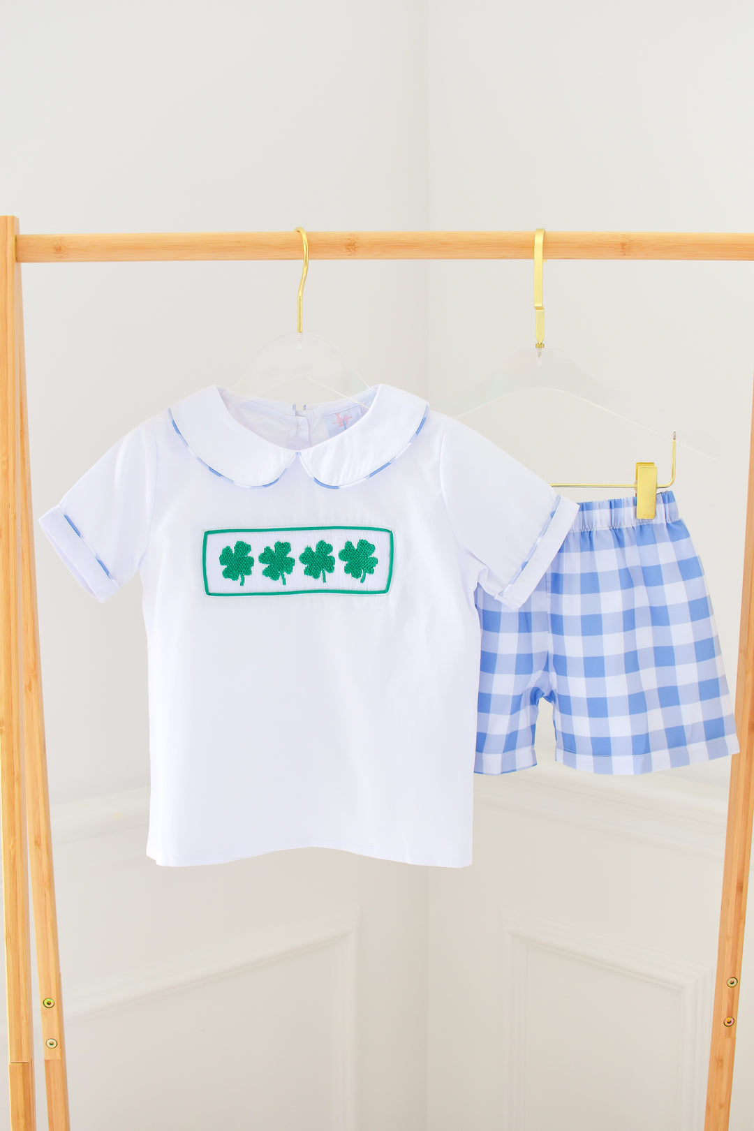 Lucky in Blue Smocked Short Set