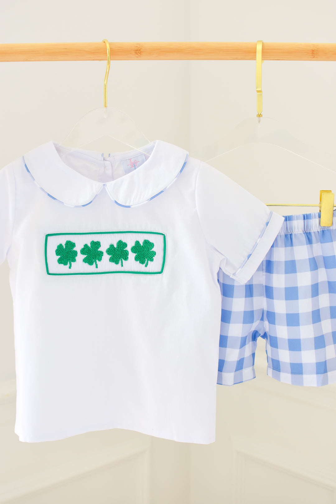 Lucky in Blue Smocked Short Set