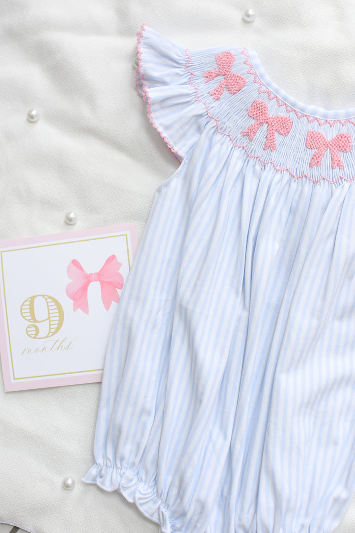 Eleanor Bella Bow Smocked Bubble