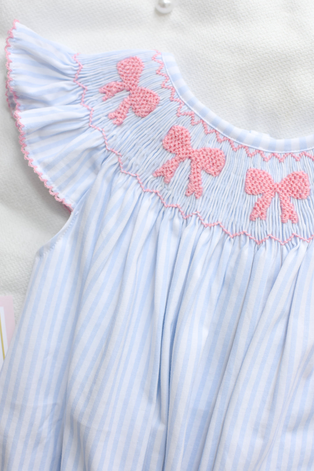 Eleanor Bella Bow Smocked Bubble