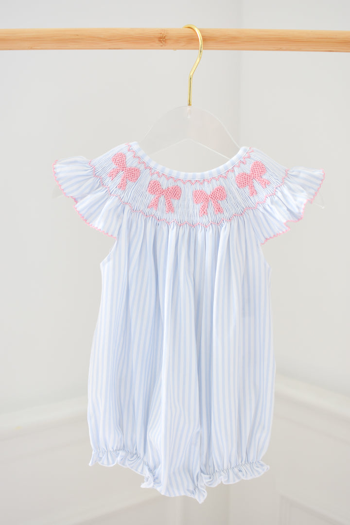 Eleanor Bella Bow Smocked Bubble