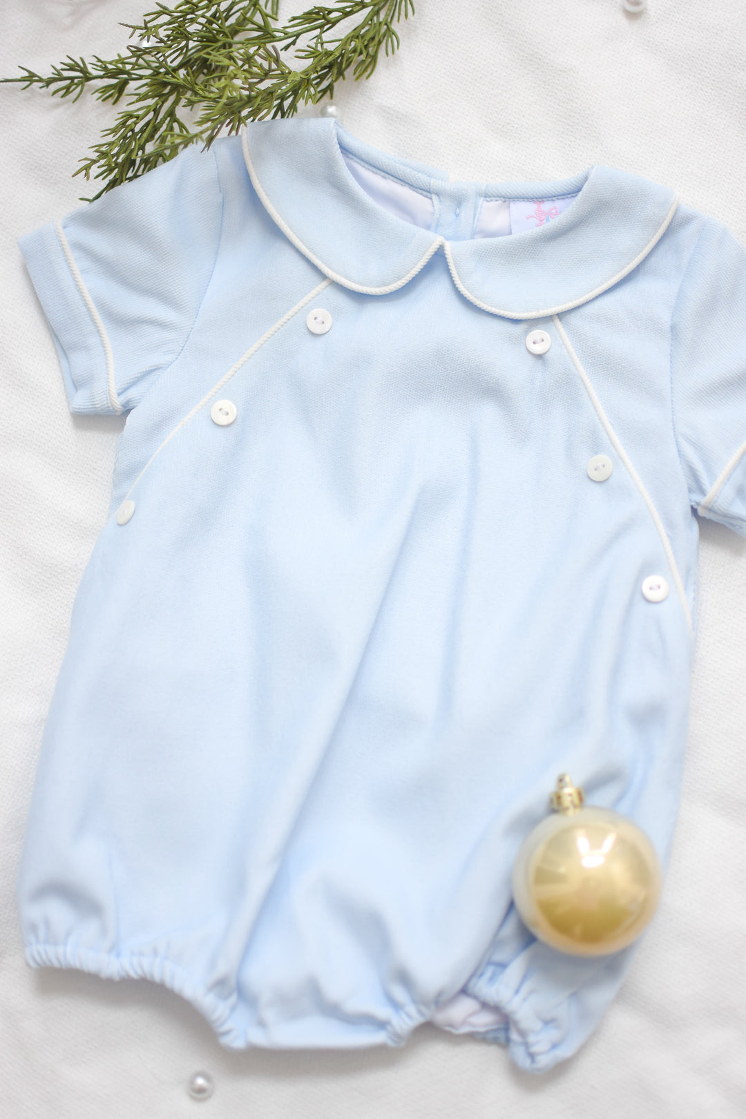 Frosted Corduroy Smocked Boy Bubble