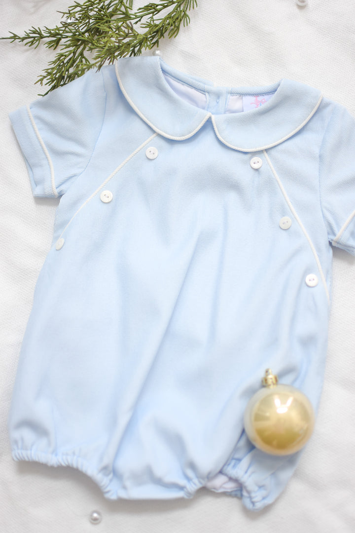 Frosted Corduroy Smocked Boy Bubble