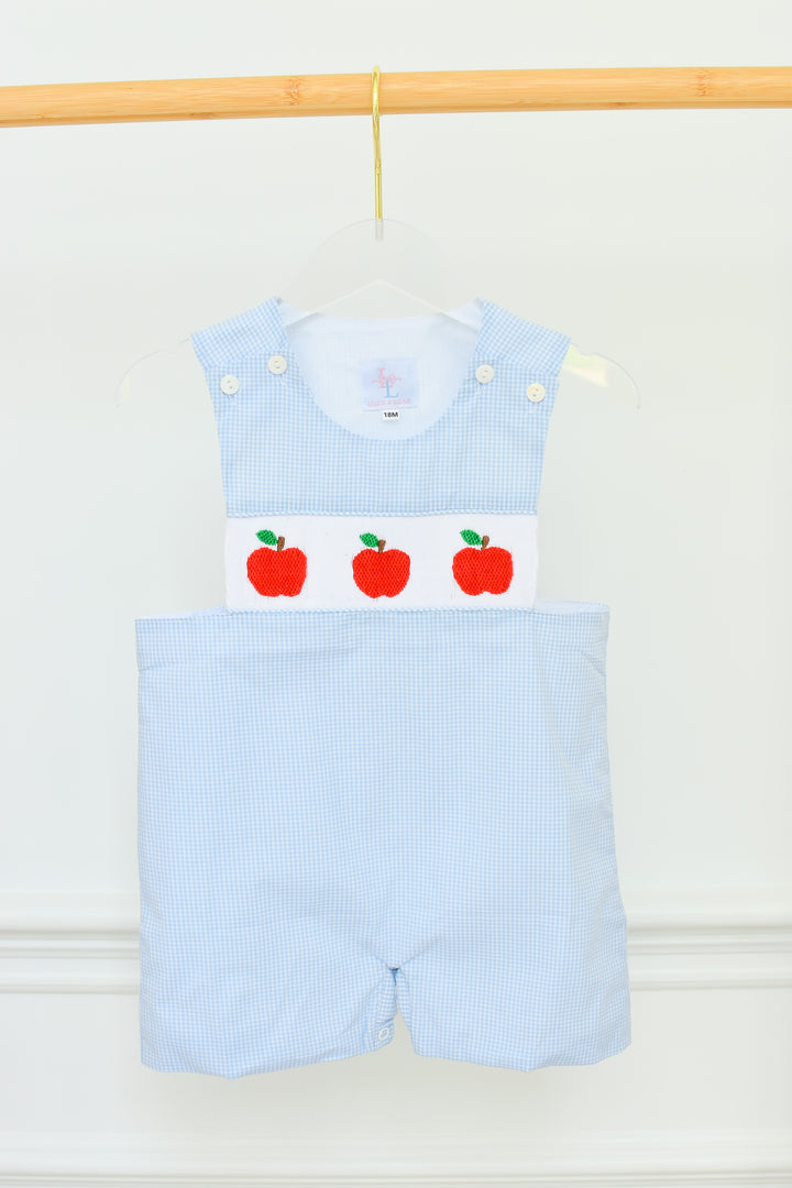 Smocked Apple Gingham Shortall