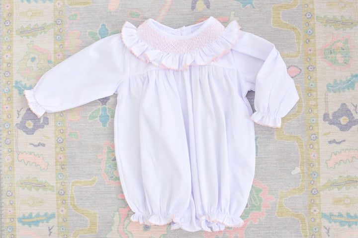 Winter White Smocked Bubble