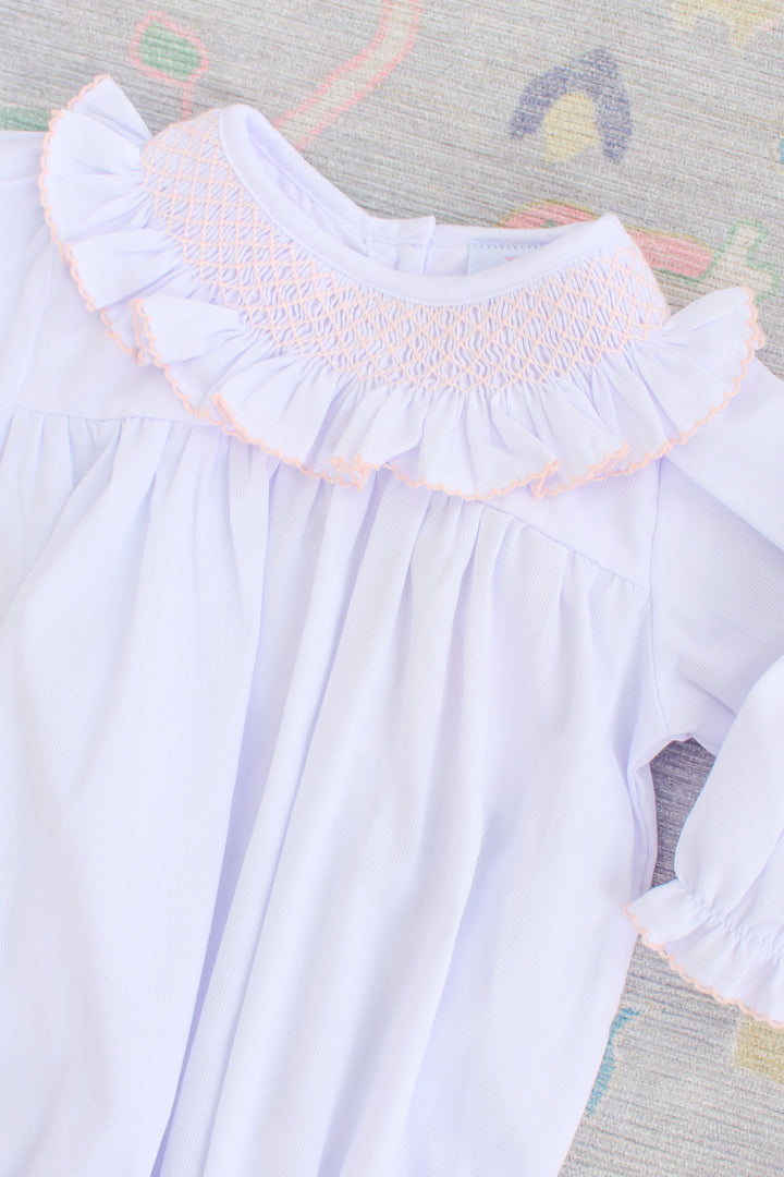 Winter White Smocked Bubble